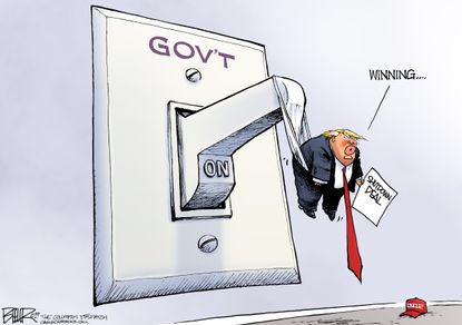 Political Cartoon U.S. Trump government shutdown