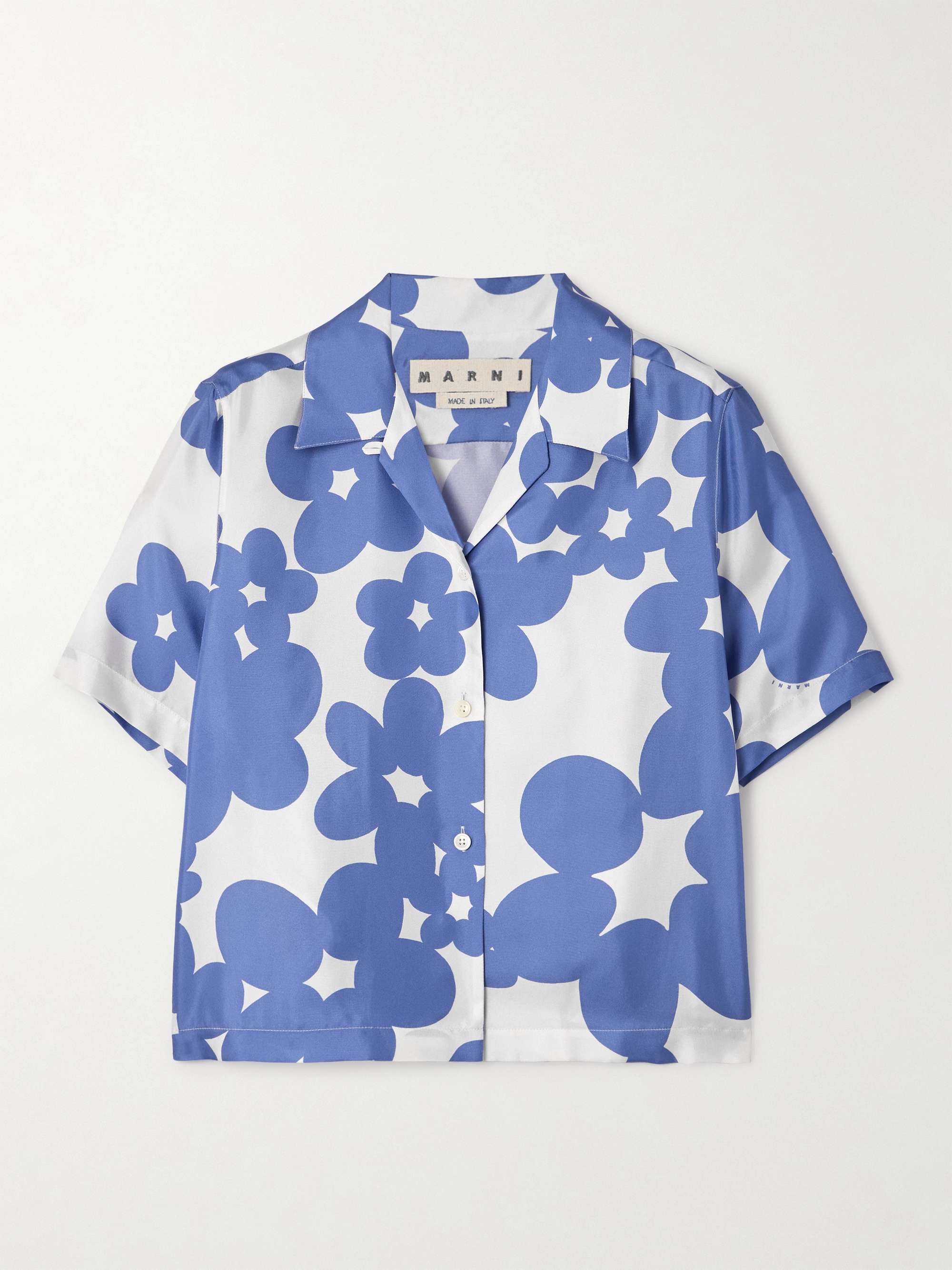 Floral-Print Silk-Twill Shirt