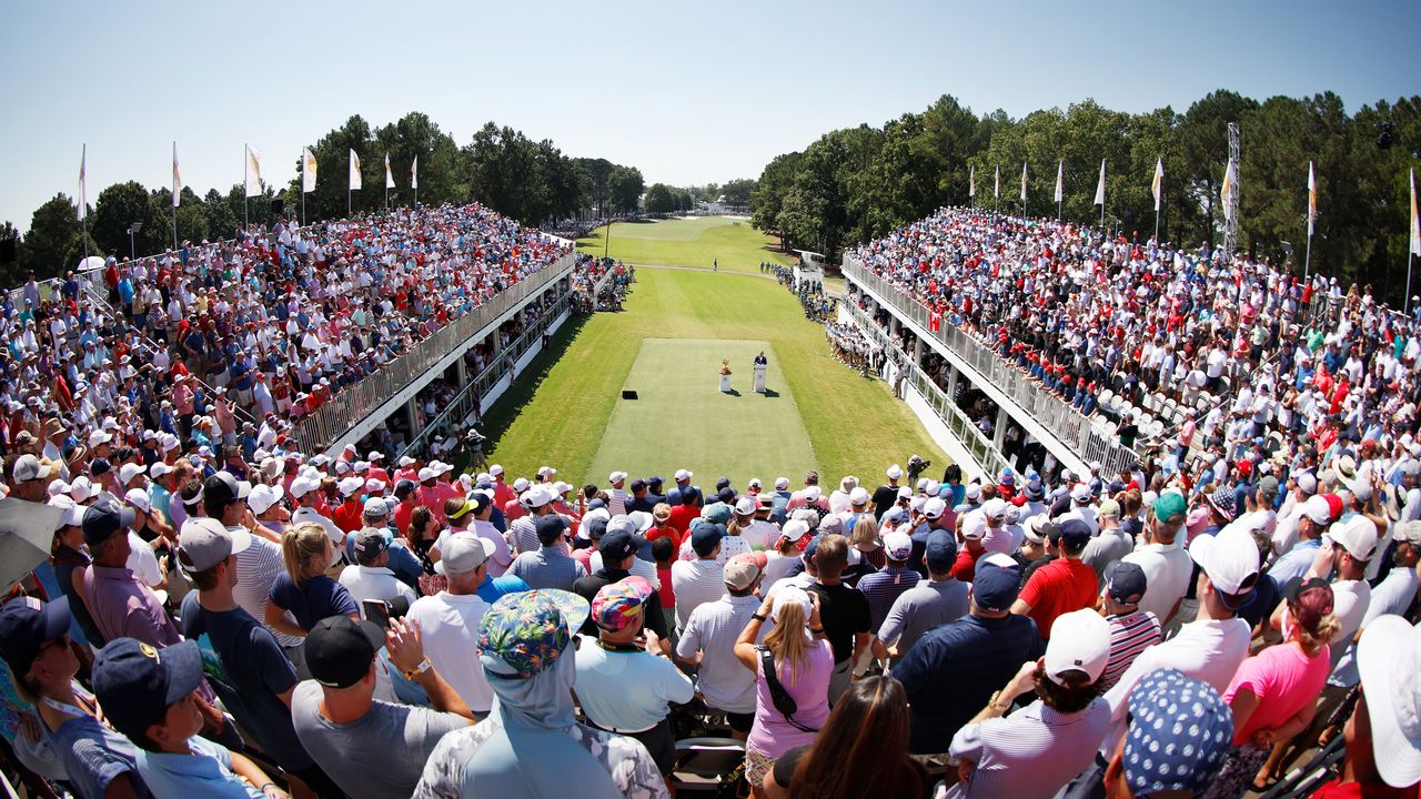 The first tee at the 2022 Presidents Cup