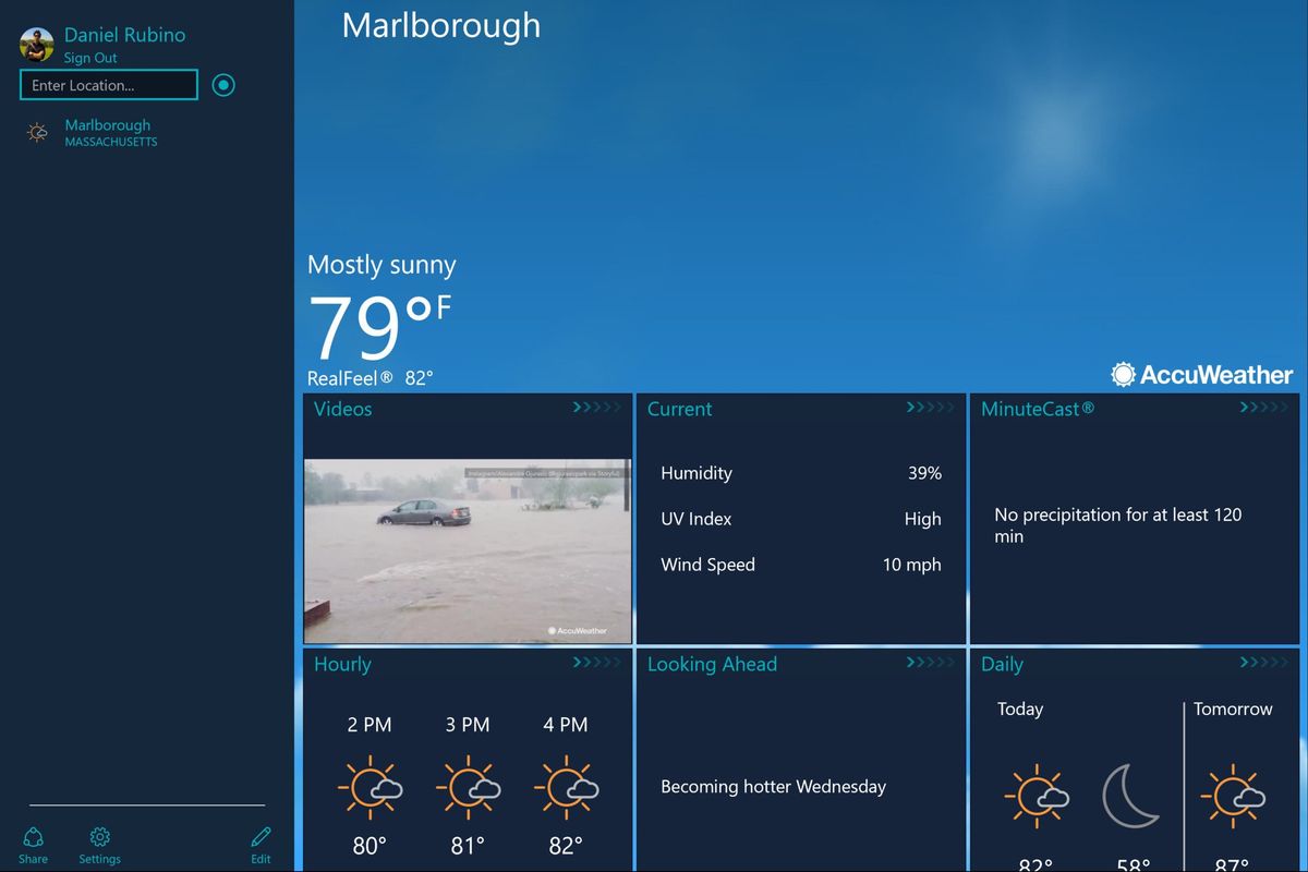AccuWeather gets a slight UI revamp and more in latest Windows 10 app