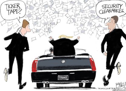 Political Cartoon U.S. Trump Kushner CIA FBI Secret Service