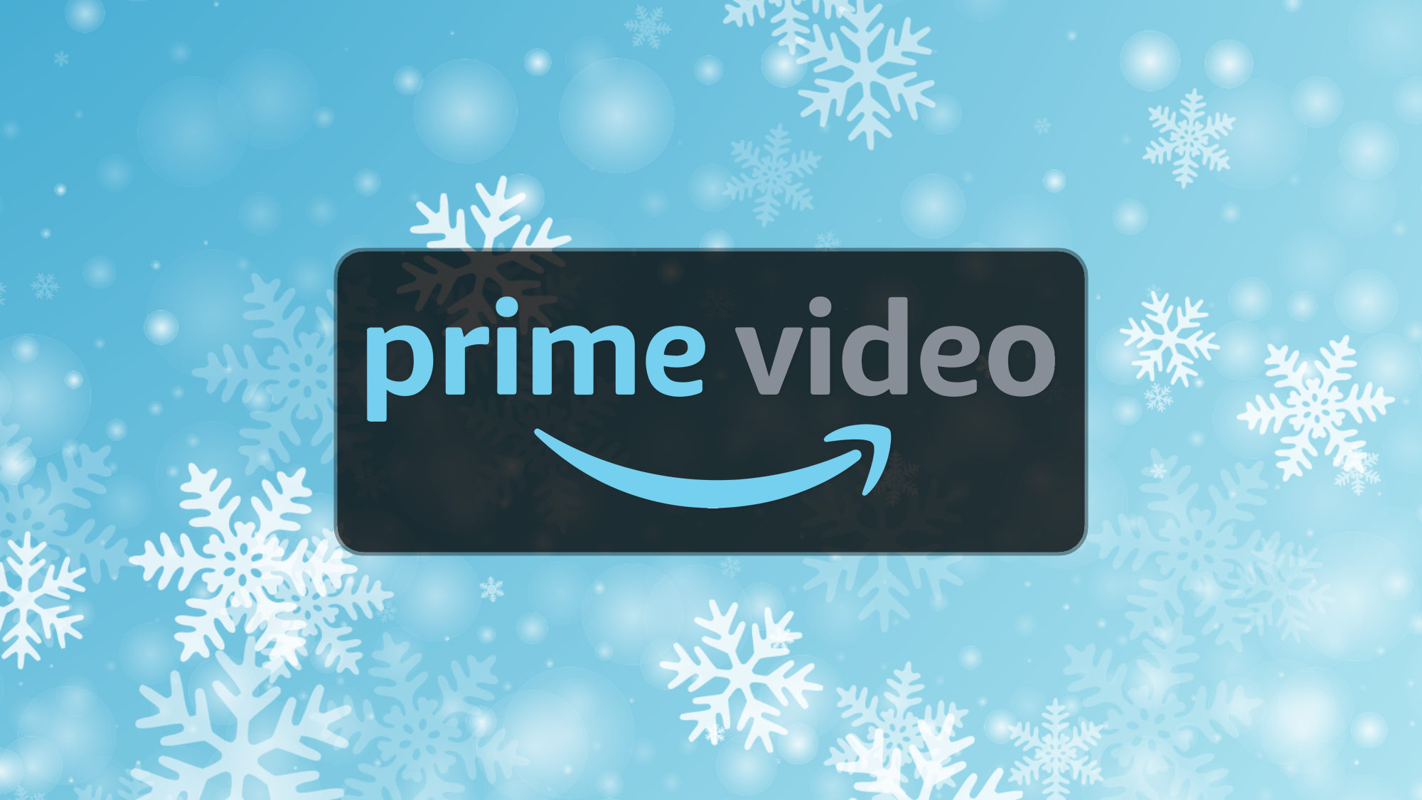 Prime Video logo on a snowy background