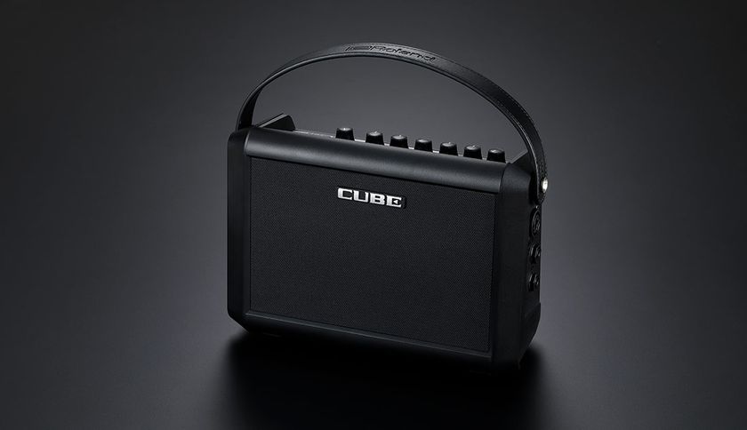 Roland Cube Street Mini on a dark grey background