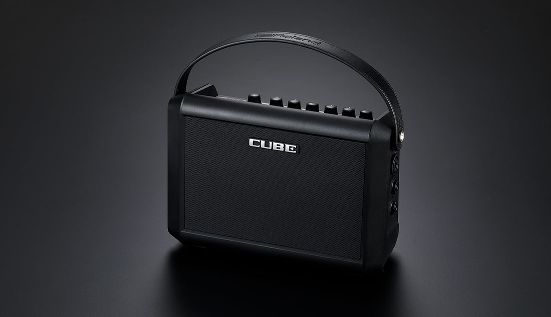 Roland Cube Street Mini on a dark grey background