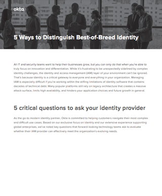 Five critical questions to ask your identity provider - whitepaper from Okta