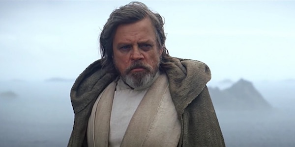 Luke Skywalker scowling in The Force Awakens