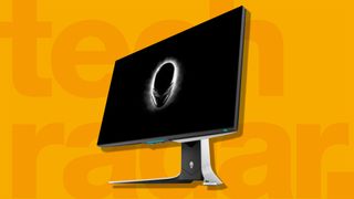 best high refresh rate monitor against a yellow TechRadar background