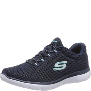 Skechers Womens Summits Artistry Chic Sneaker, Navy Light Blue, 3.5 Uk