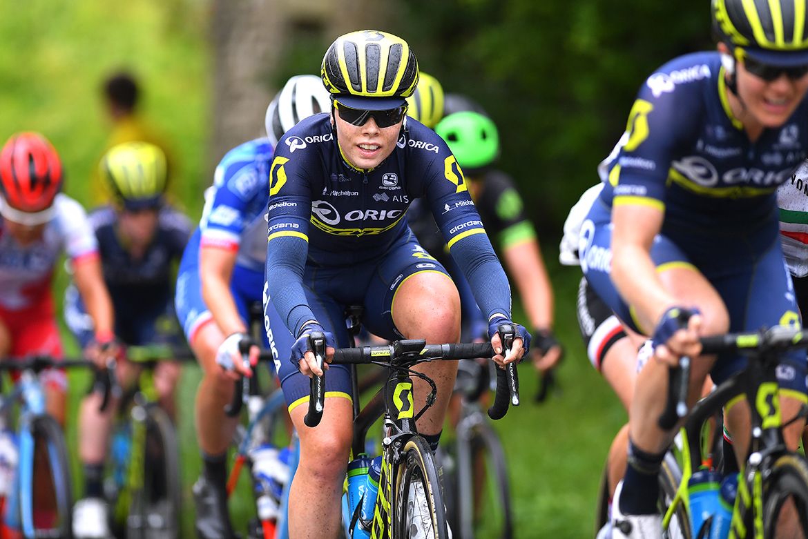 Sarah Roy (Orica-Scott) won stage 4 of the Women's Tour.