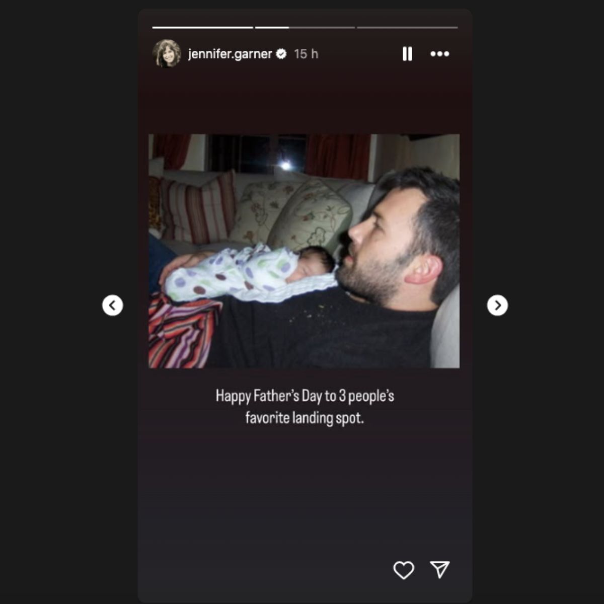 A screenshot from Jennifer Garner's Instagram Stories