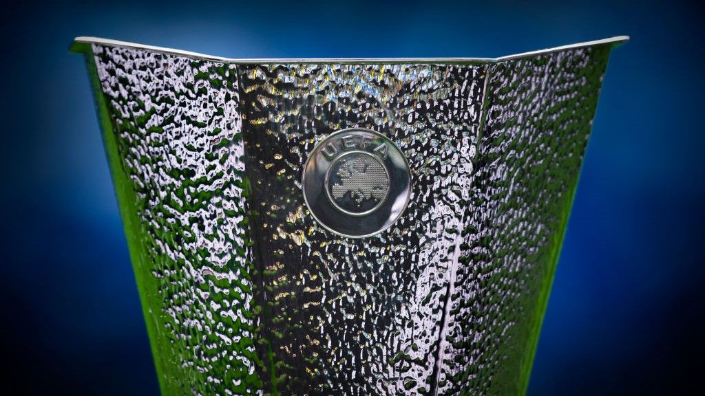 The crest on the UEFA trophy