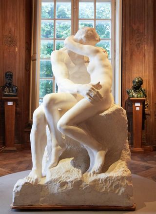 'The Kiss' by Auguste Rodin at the Rodin Museum, Paris.