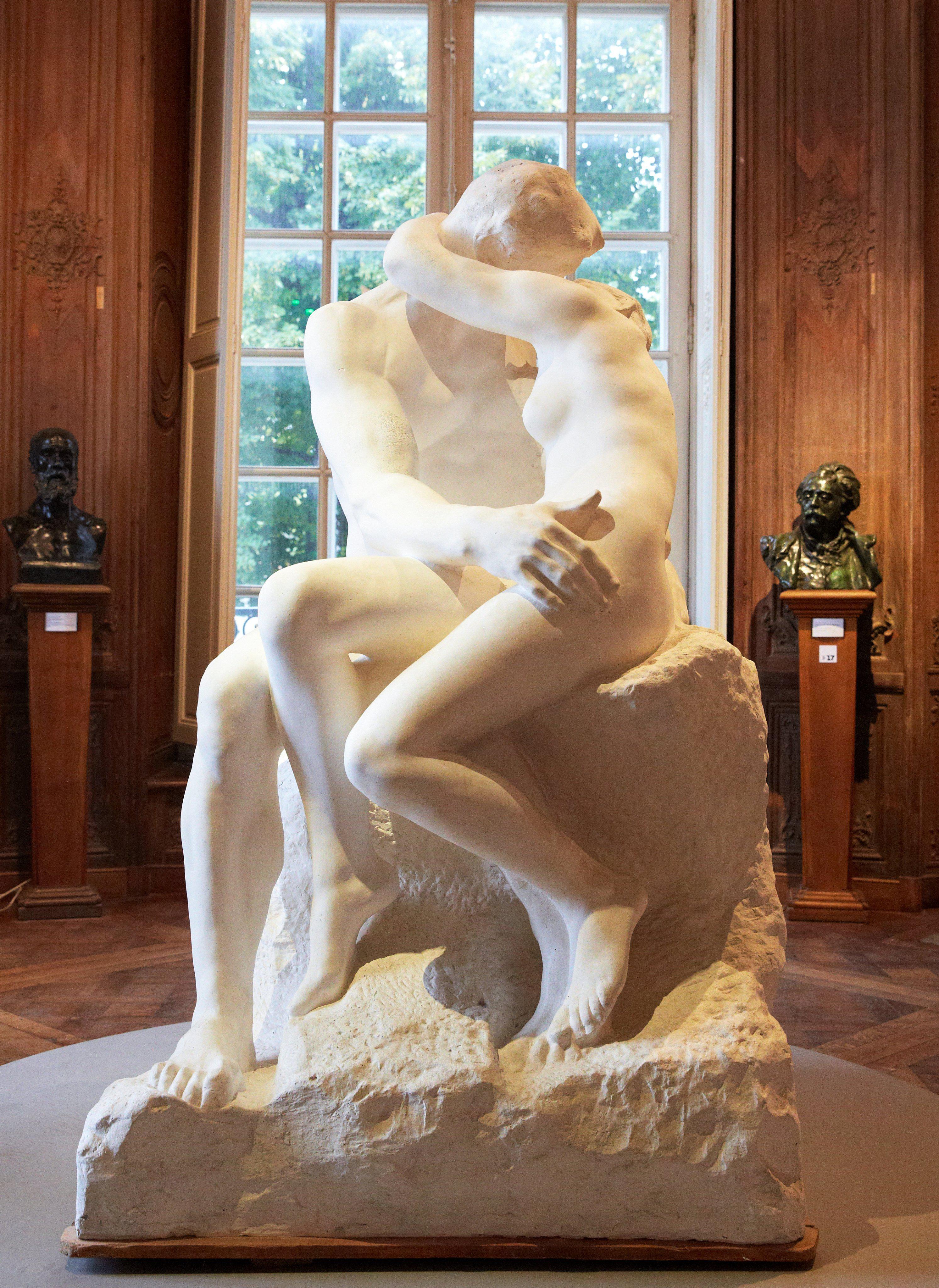 'The Kiss' by Auguste Rodin at the Rodin Museum, Paris.