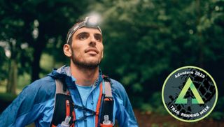 Trail runner wearing headlamp