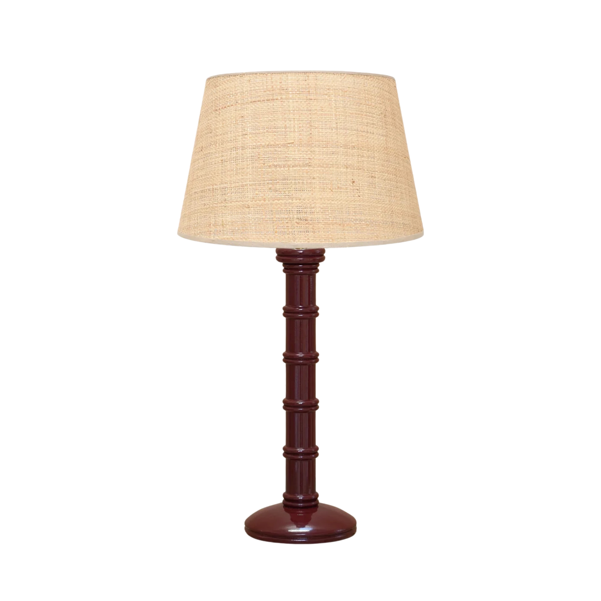 maroon table lamp