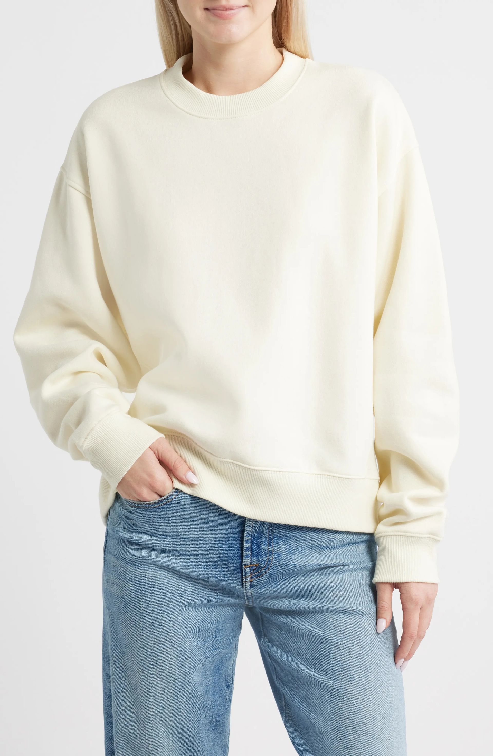 Topshop, Ultimate Oversize Cotton Blend Sweatshirt