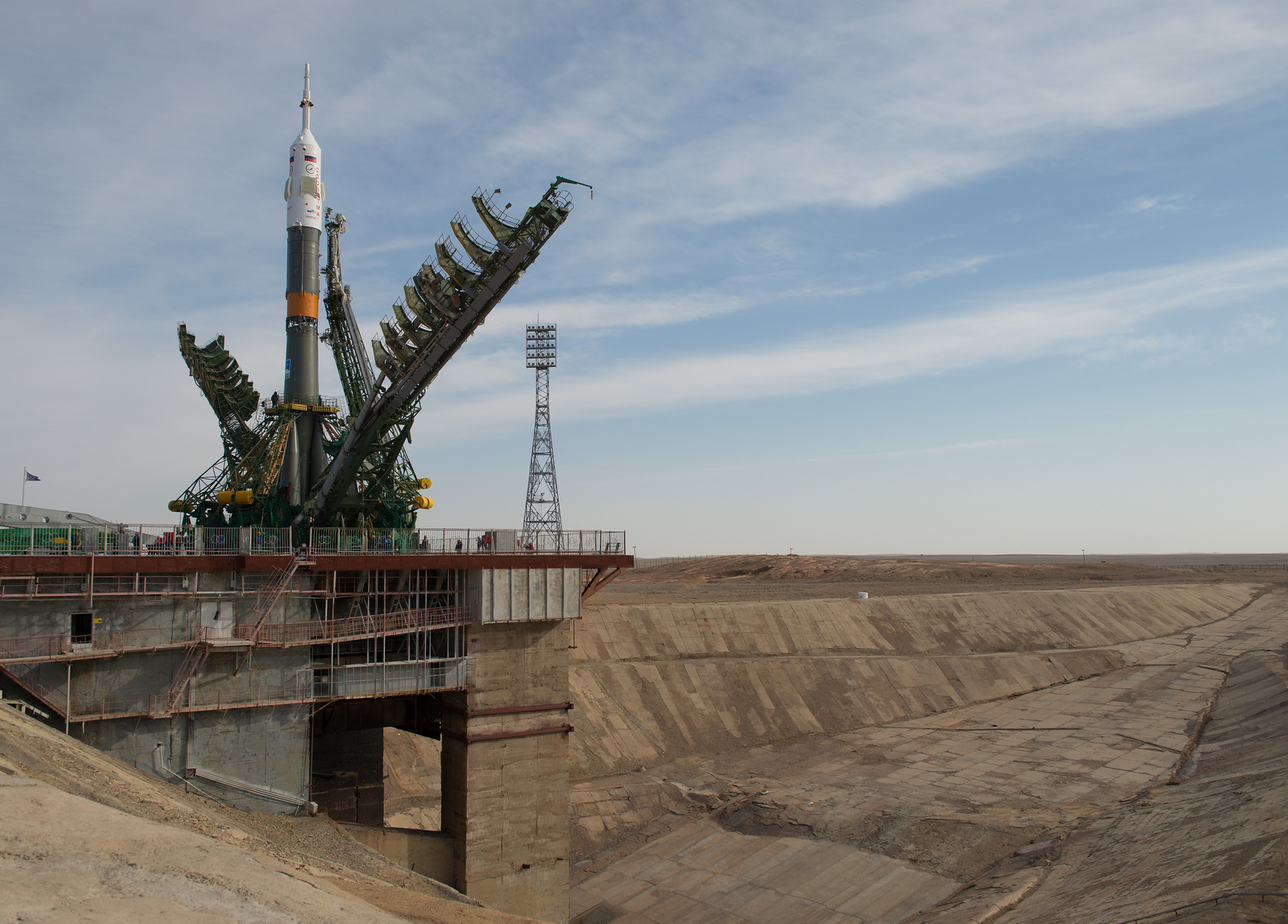 Massive Gantry Mechanisms at Soyuz Rocket Launch Pad