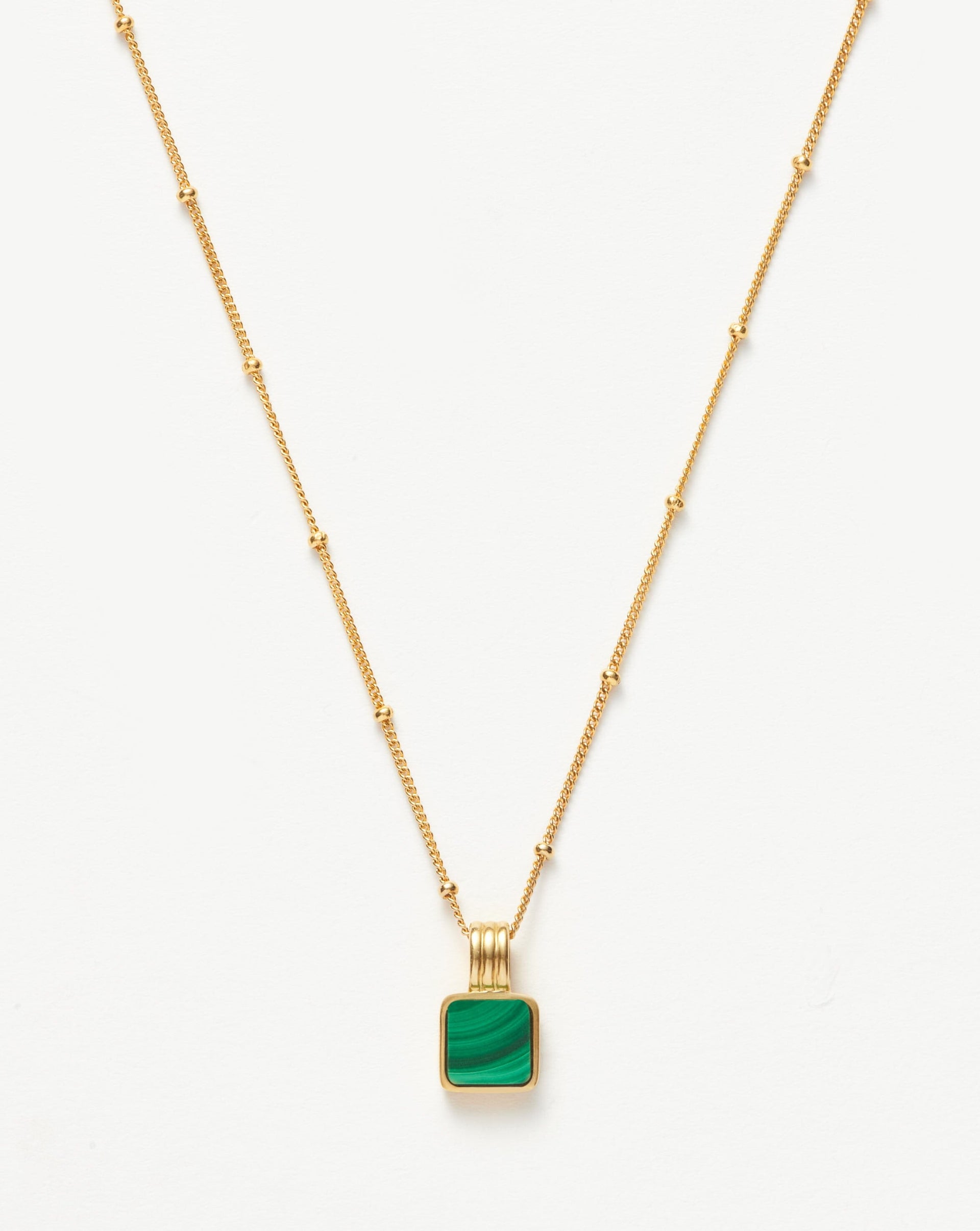 Lucy Williams Square Malachite Necklace | 18ct Gold Vermeil/malachite - 18ct Gold Vermeil/malachite