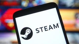 Steam logo on a phone
