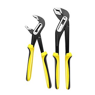 Tech Trader® Pair of 250mm & 300mm Sliding Plumbers Waterpump Pliers With Cushion Grip Handle