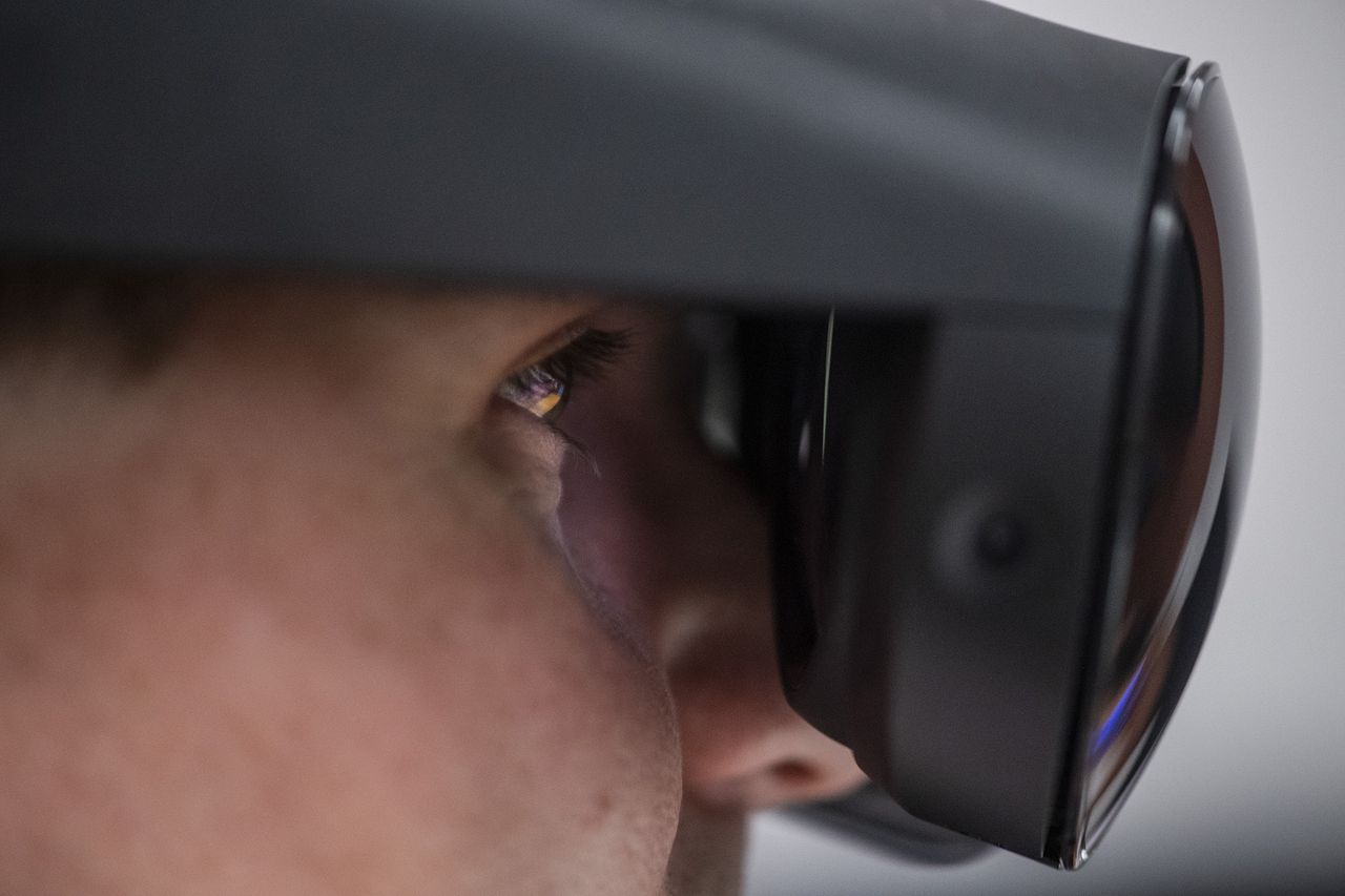 Nicholas Sutrich using a Meta Quest Pro at the hands-on event at Meta HQ in NYC