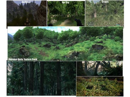 The PC forest has improved considerably; Crysis shows irregular plant structures.