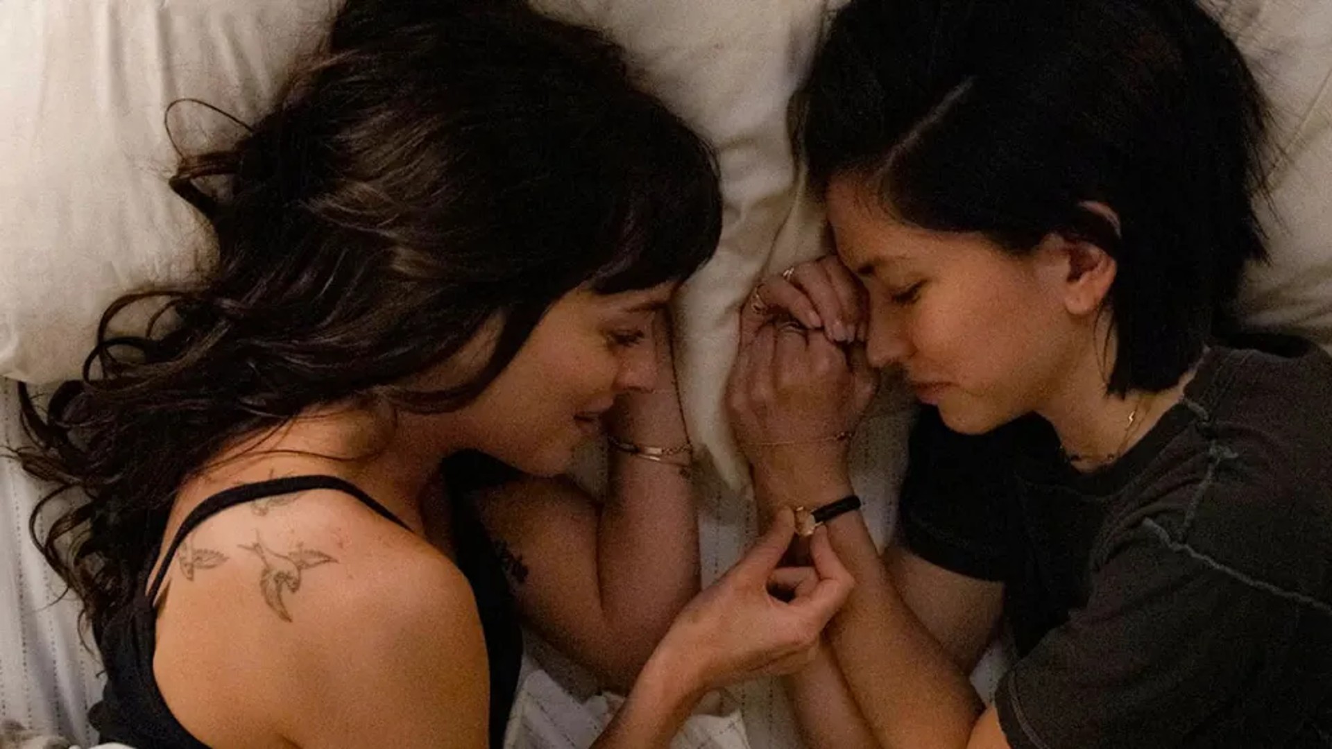 Dakota Johnson as Lucy and Sonoya Mizuno as Jane in Am I OK?