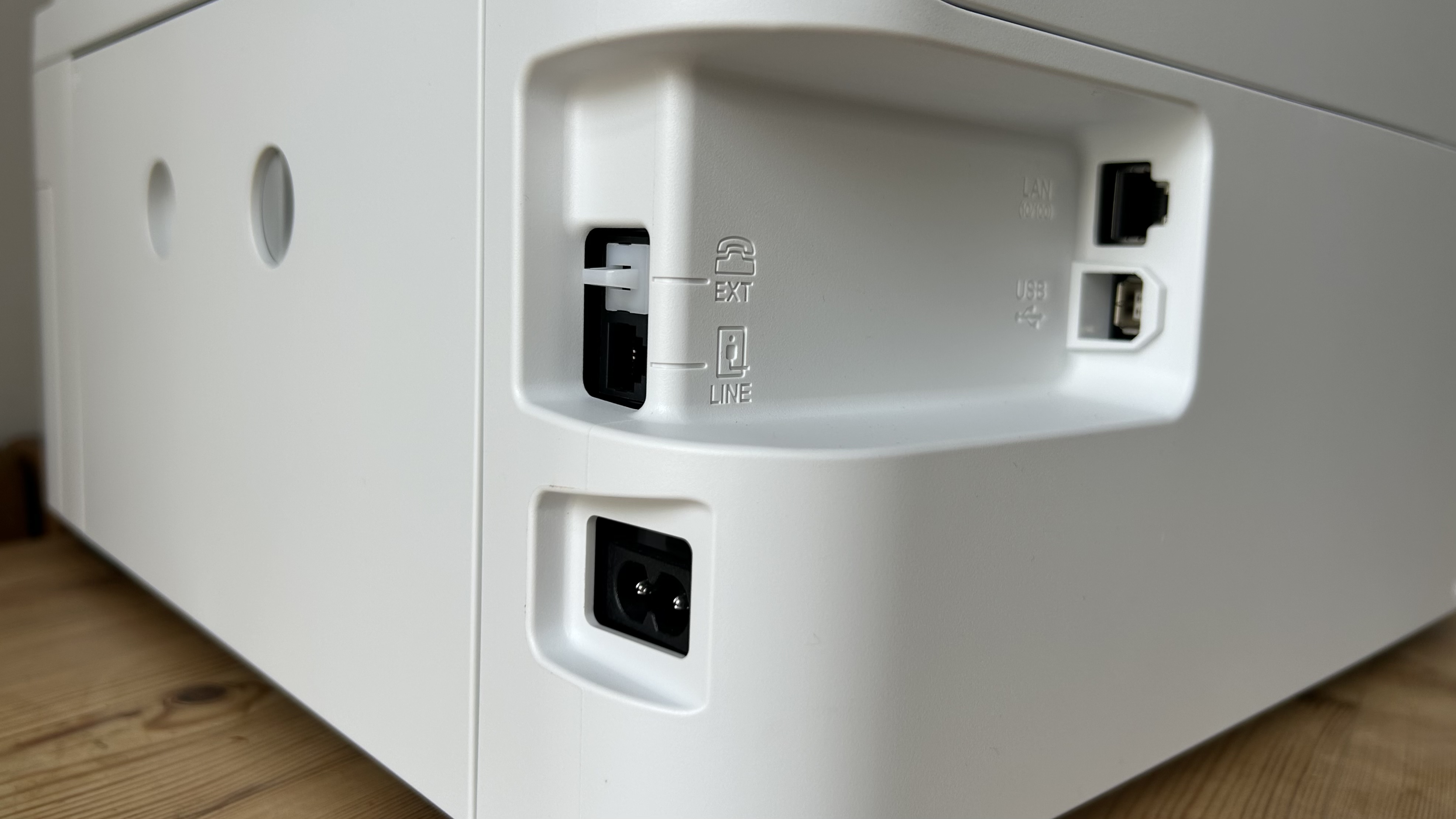 The Epson EcoTank ET-4950 series ink tank printer undergoing testing in a home office during our review process