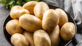 Boiled potatoes in a bowl