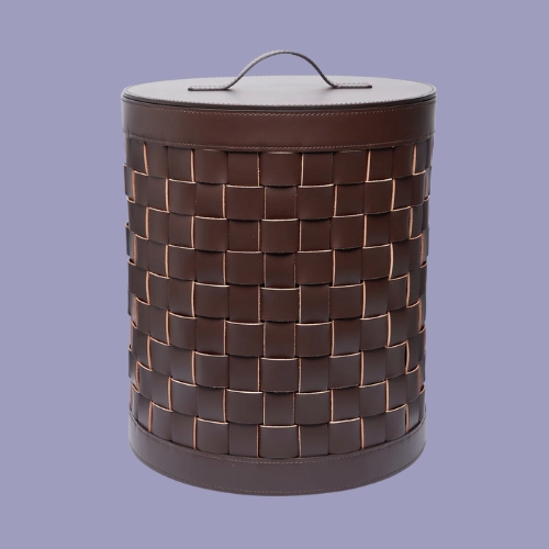 Woven Leather Laundry Basket