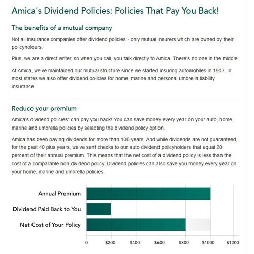 Amica image: Amica has a dividend program.