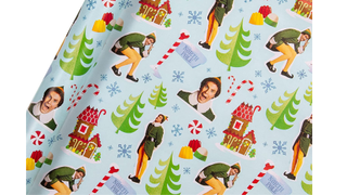 Elf wrapping paper from Amazon, one of this year's best Christmas wrapping papers