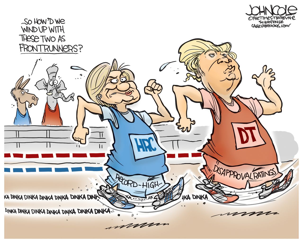 Political Cartoon U.S. Trump Hillary