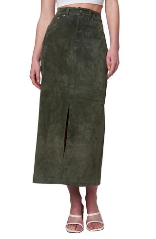 Suede Maxi Skirt