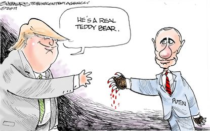 Political cartoon U.S. Trump Vladimir Putin
