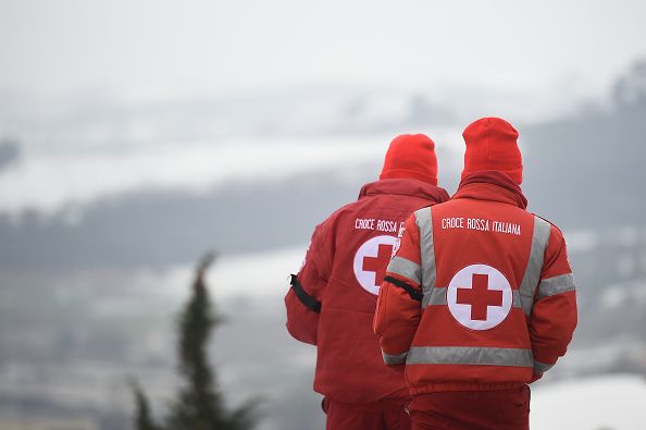 Rescuers in Italy.