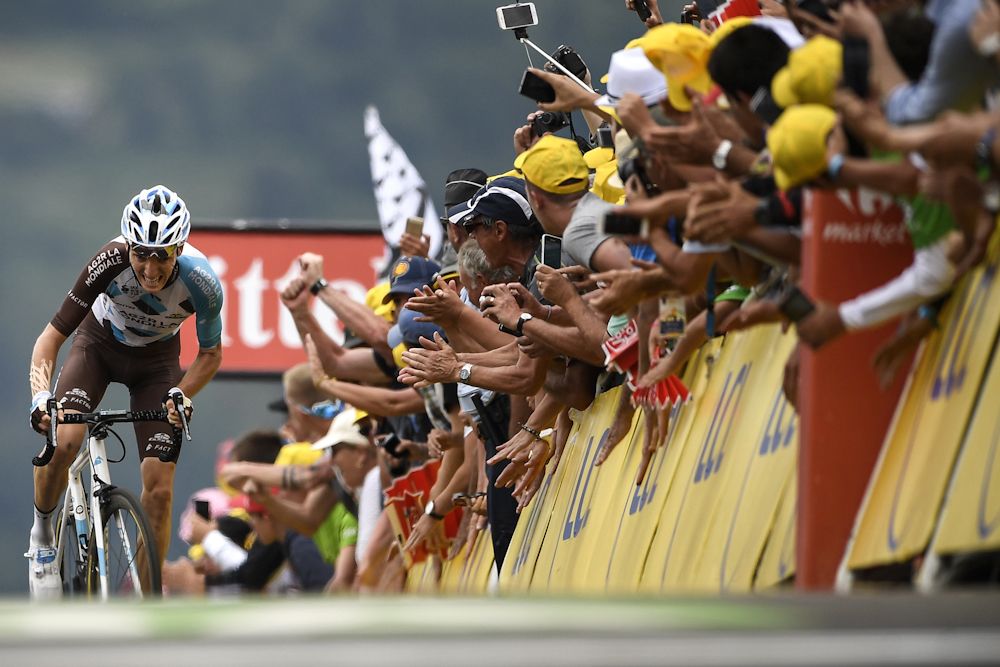 Romain Bardet on his way to winning stage 12 at the Tour de France