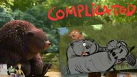 Behind-the-scenes shot from Pixar's Hoppers animated movie showing a bear and a beaver 