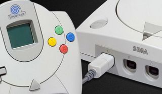 A sega Dreamcast and controller