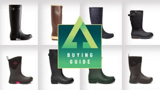 Collage of the best wellington boots on white background