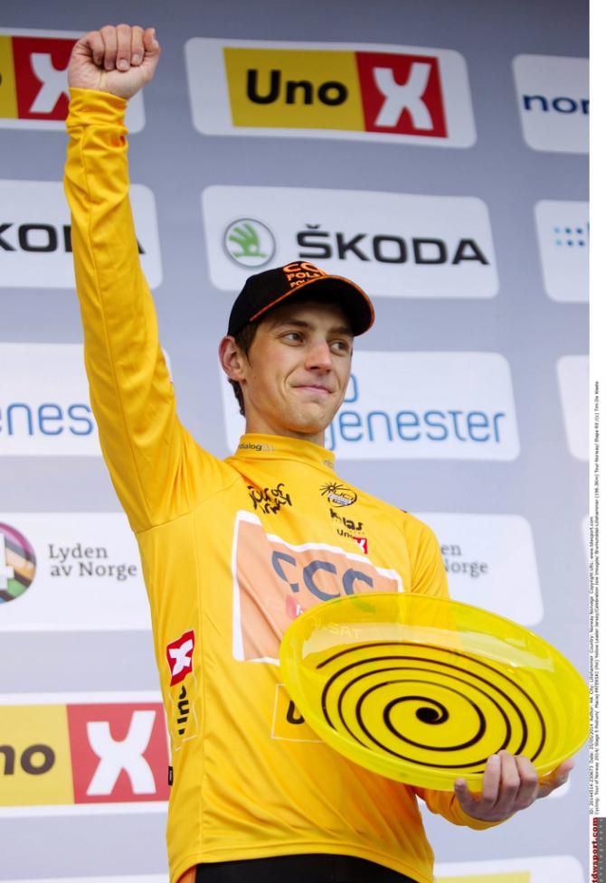 The only time Maciej Paterski (CCC Polsat) wore the leader's jersey in the race was for the final podium presentation