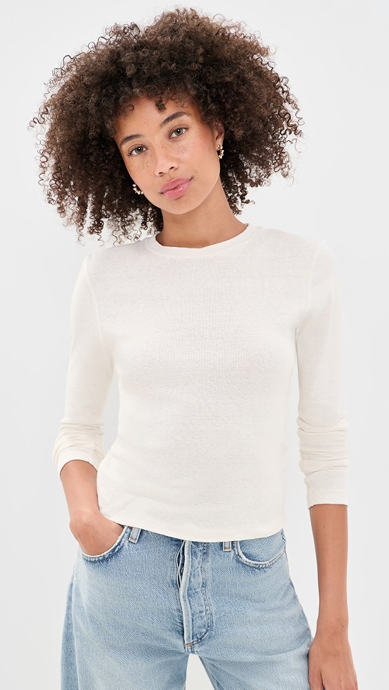 90s Baby Long Sleeve Tee - Vintage White
