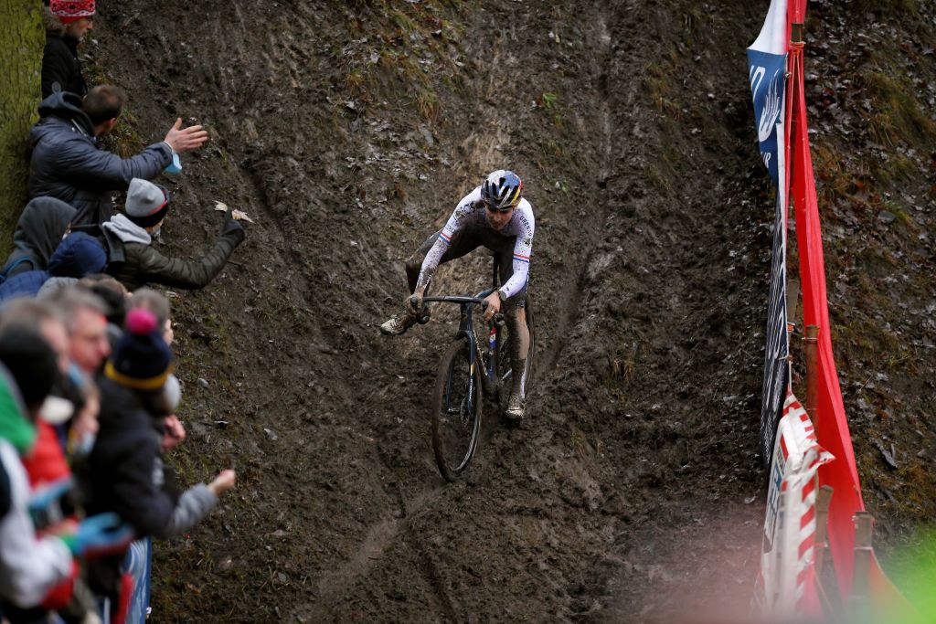 NAMUR BELGIUM DECEMBER 19 Thomas Pidcock of The United Kingdom and INEOS Grenadiers competes during the 13th Namur UCI CycloCross Worldcup 2021 Mens Elite UCIWT on December 19 2021 in Namur Belgium Photo by Luc ClaessenGetty Images