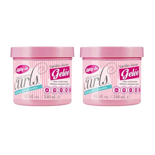Dippity Do Girls With Curls Light Hold Gelee, Shape, Smooth & Separate Curls, Formulated With Aloe, Vitamin E & Wheat Protein, Frizz-Free, Never Crunchy, Curly Hair Gel for Women, 2 Pack