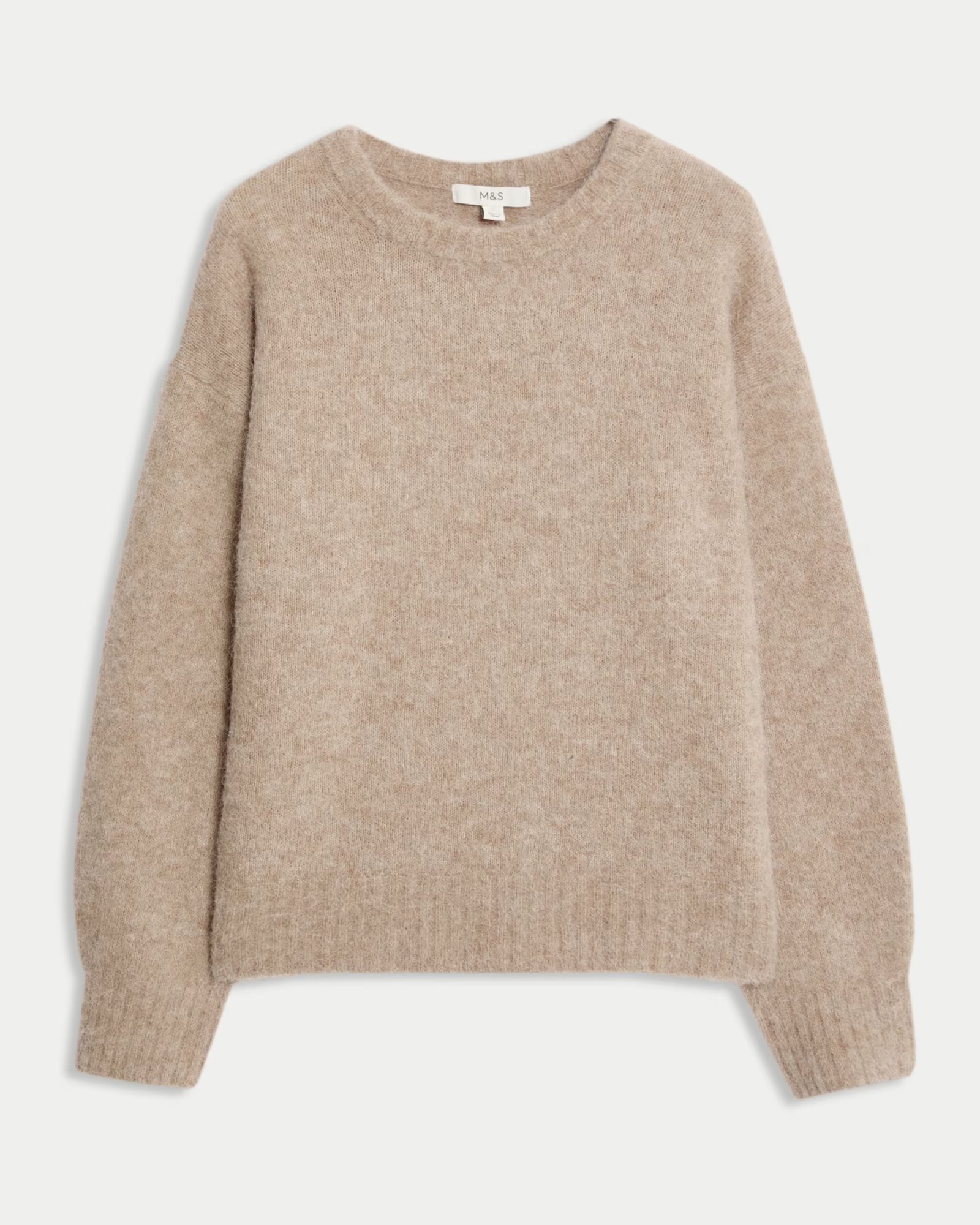 M&amp;amp;S Alpaca Blend Textured Relaxed Jumper