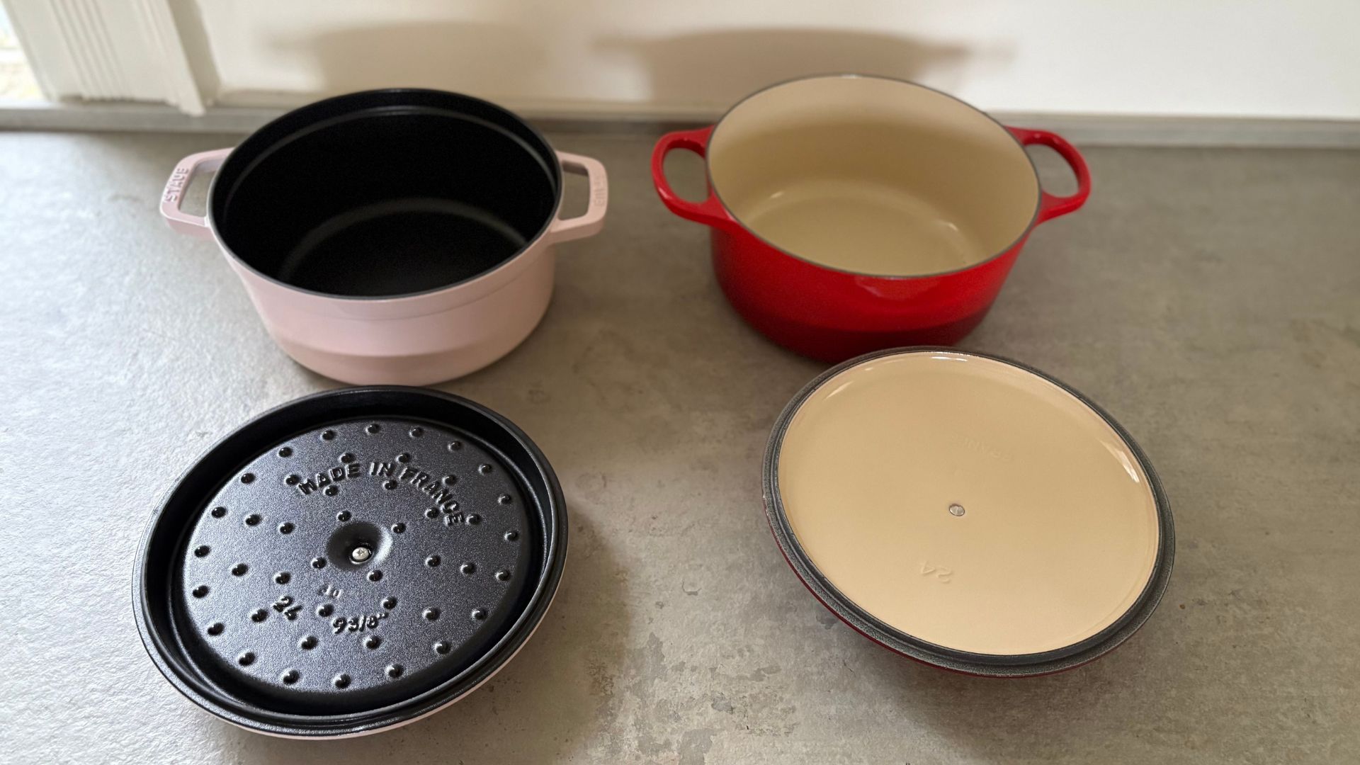 Le Creuset Round Casserole Dish with the Staub Round Cocotte