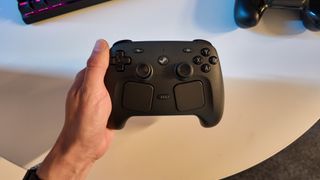 Valve's new and improved Steam Controller during a visit to Valve's HQ in Bellevue, Washington.