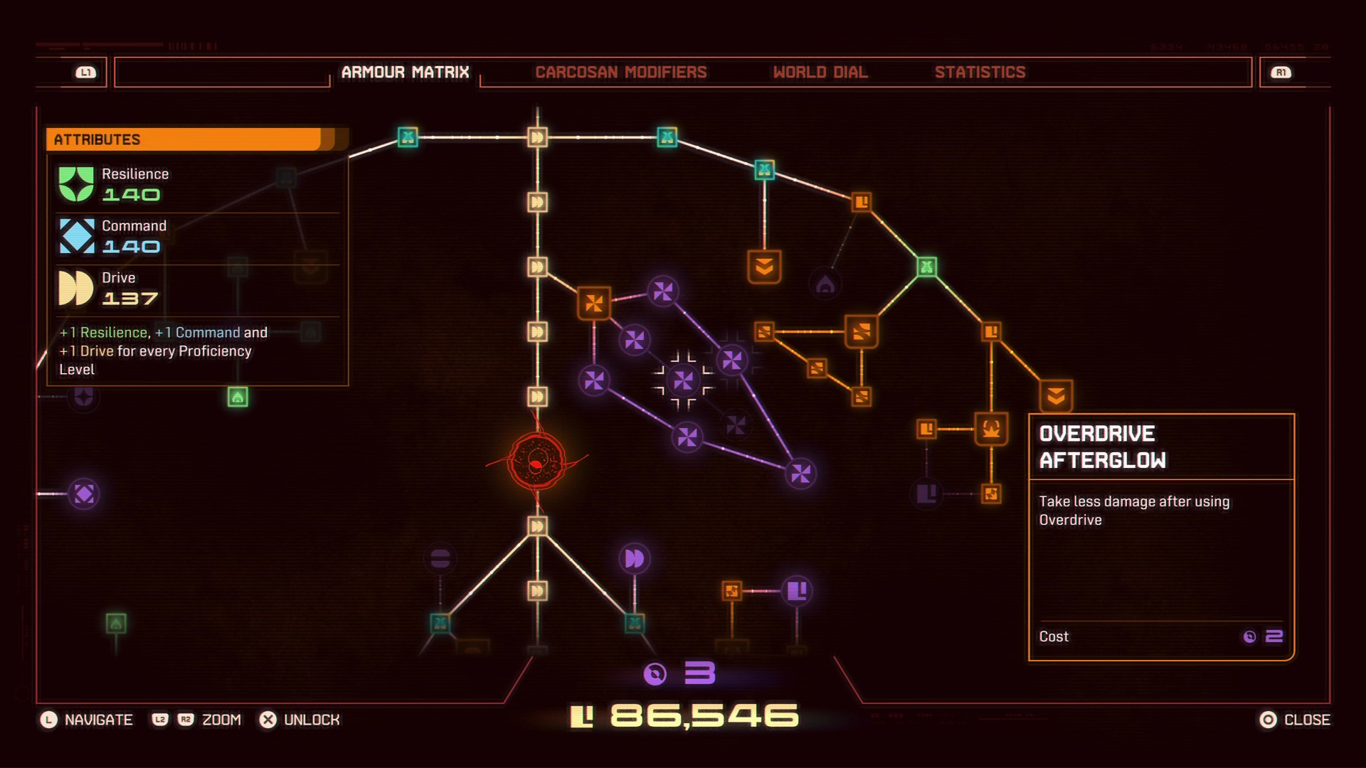 The Armor Matrix Skill tree in Saros