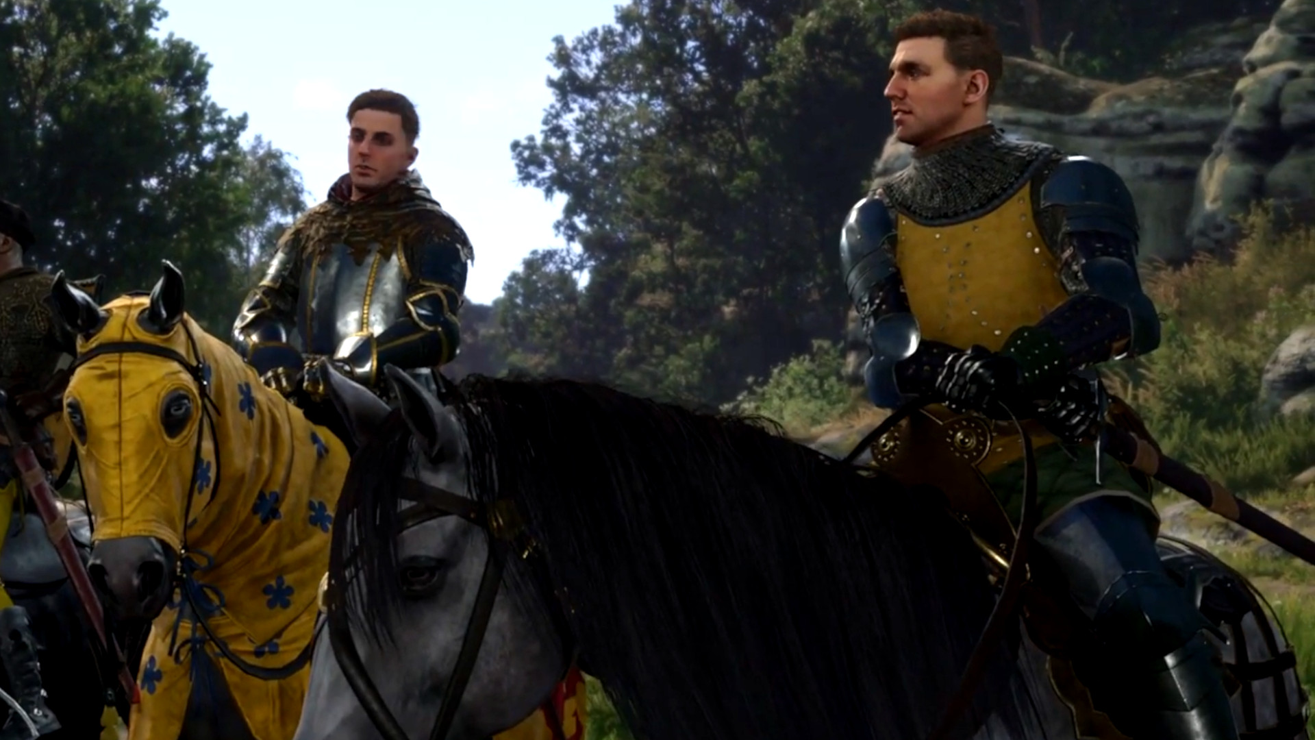 A group of knights on horseback during the real-time combat RPG Kingdom Come: Deliverance 2