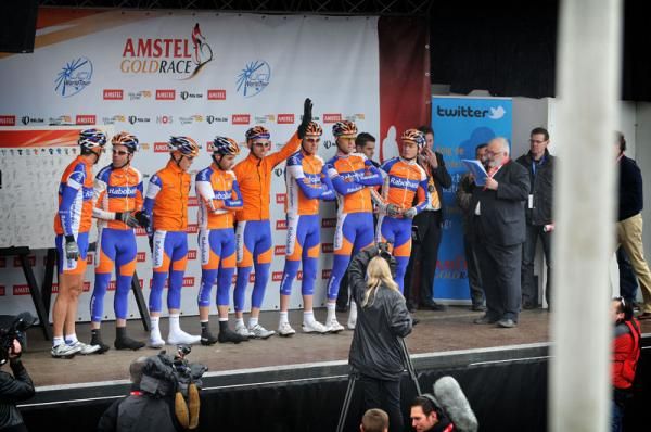 Local favourites: Rabobank at the start